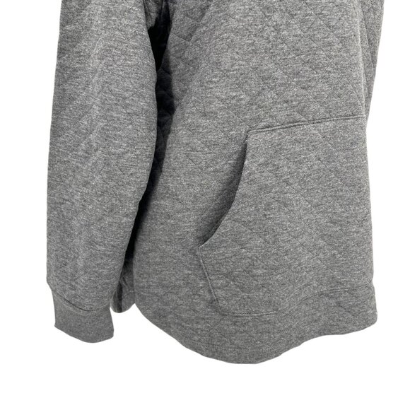 Market & Spruce Quilted Hoodie Pullover Sweatshirt Gray Size Small NWT - Picture 5 of 10